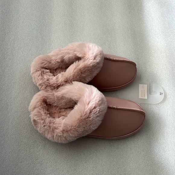 🆕 Lauren Conrad Clog Slipper Faux Fur Cuff Slip on Blush Color Size M 7-7.5 - Picture 2 of 8
